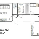 Art Deco Flat 45 M² 公寓 尼斯