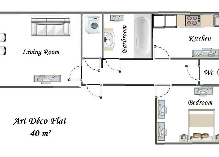 Art Deco Flat 45 M² Apartamento Nice